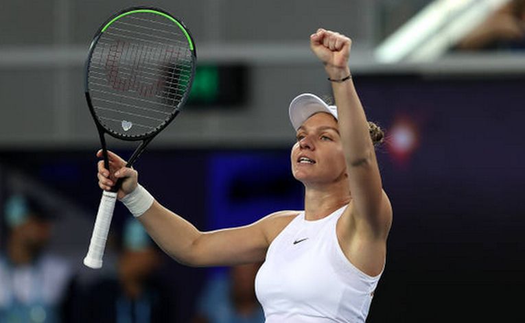Simona Halep și bucuria izvorâtă din victoria obținută în fața americancei Jennifer Brady la Australian Open 2020