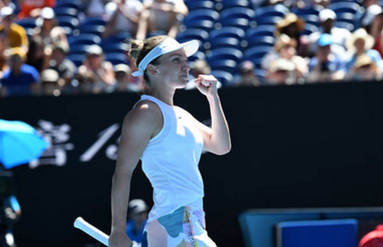 Simona Halep este bucuroasă după calificarea în optimile de finală ale Australian Open 2020