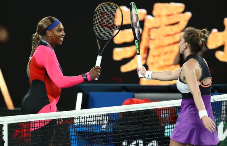 Simona Halep și Serena Williams, după meciul de la Australian Open