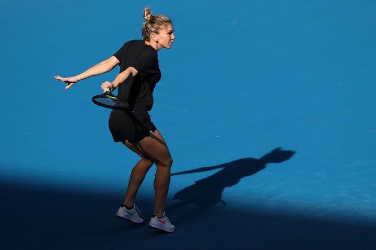 Simona Halep, la antrenament în Australia (FOTO: Twitter/ Australian Open)