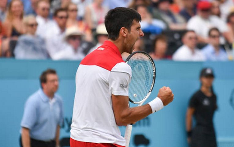 Bucuria lui Novak Djokovic după calificarea in finala de la Queen's 2018